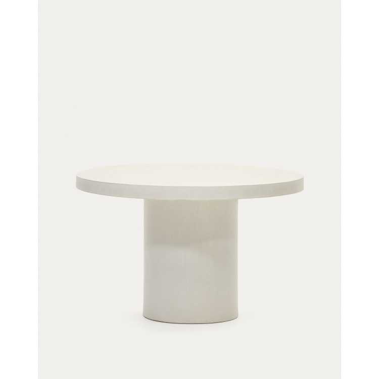 MESA REDONDA AIGUABLAVA EM CIMENTO BRANCO D 120 CM