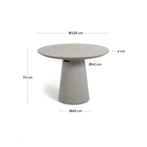 ITAI CEMENT ROUND GARDEN TABLE D 120 CM