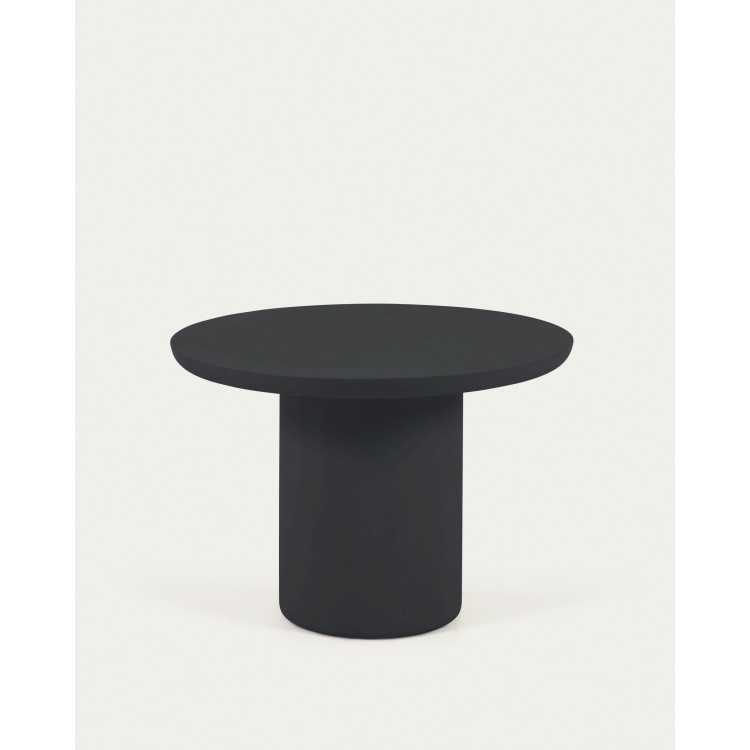 TABLE RONDE DE JARDIN TAIMI EN CIMENT FINITION NOIRE D 110CM