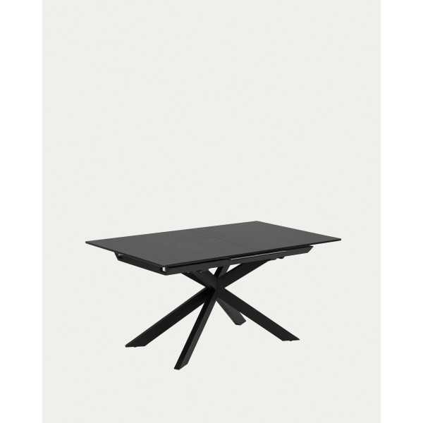 MESA EXTENSÍVEL DE VIDRO E PÉS DE AÇO...