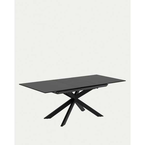 MESA EXTENSÍVEL DE VIDRO E PÉS DE AÇO...
