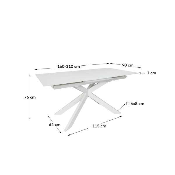 TABLE EXTENSIBLE ATMINDA VERRE TREMPÉ...