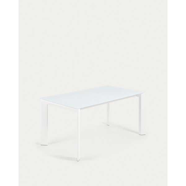 MESA EXTENSÍVEL AXIS EM VIDRO BRANCO...