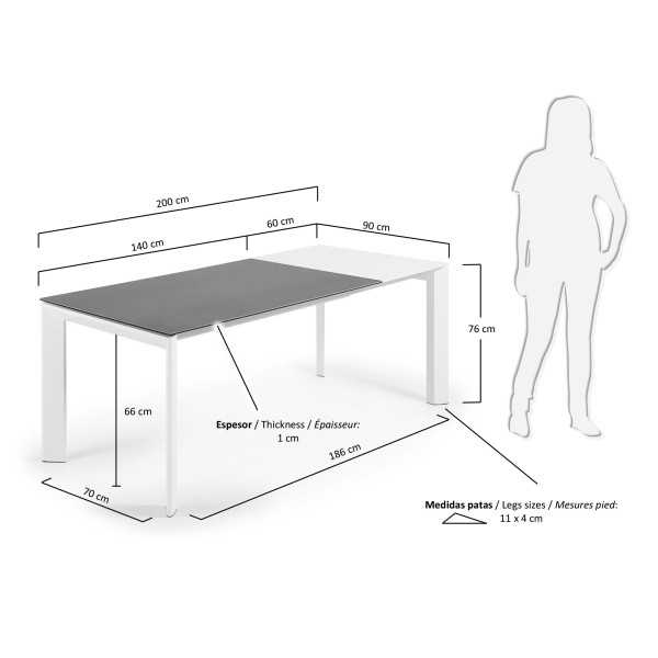 MESA extensível de grés porcelânico...