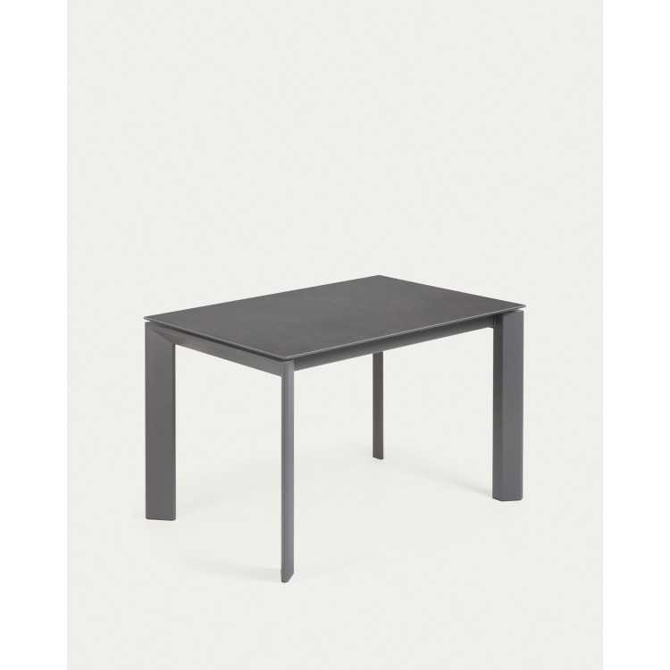 MESA EXTENSÍVEL AXIS GRES PORCELANA VULCANO ROCA ACABAMENTO PERNAS DE AÇO G