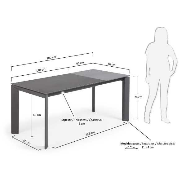 MESA EXTENSÍVEL AXIS GRES PORCELANA...