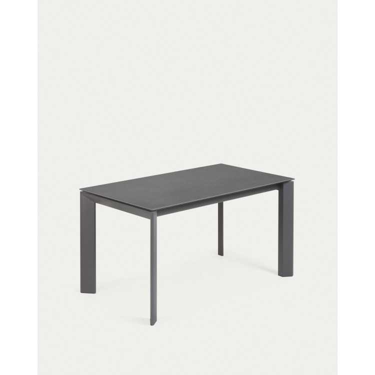 MESA EXTENSÍVEL AXIS GRES PORCELANA VULCANO ROCA ACABAMENTO PERNAS DE AÇO G
