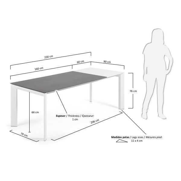 MESA extensível de grés porcelânico...
