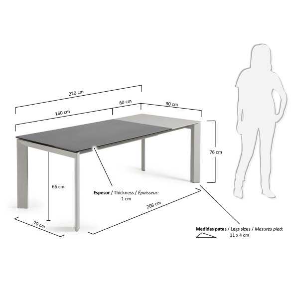 TABLE EXTENSIBLE AXIS GRÈS CÉRAME...