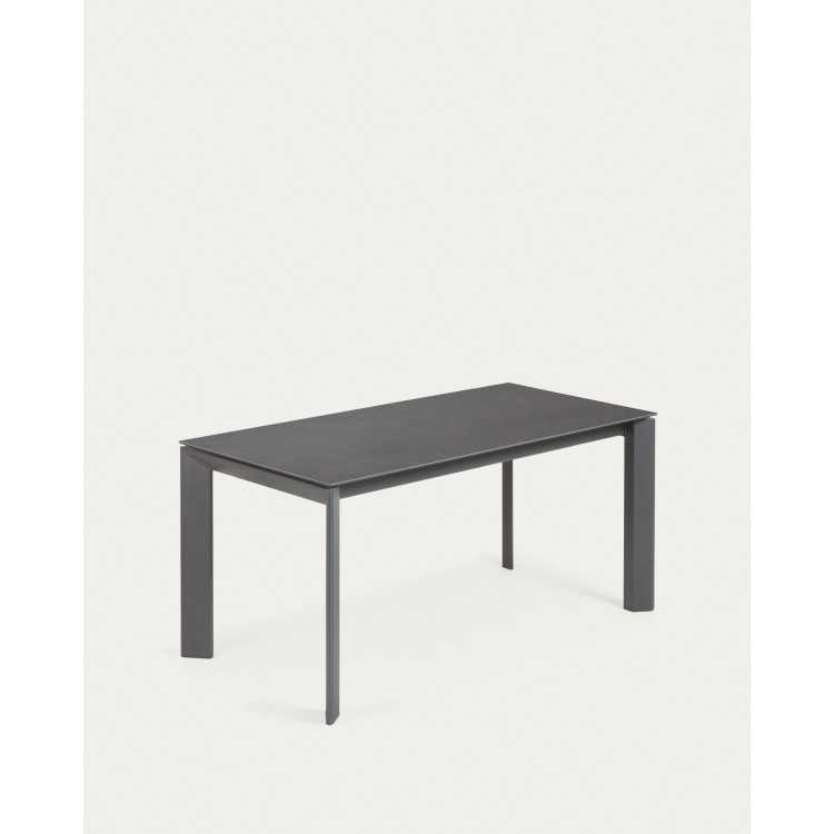 AXIS EXTENDABLE TABLE PORCELAIN STONEWARE VULCANO ROCA FINISH GRAY LEGS FO