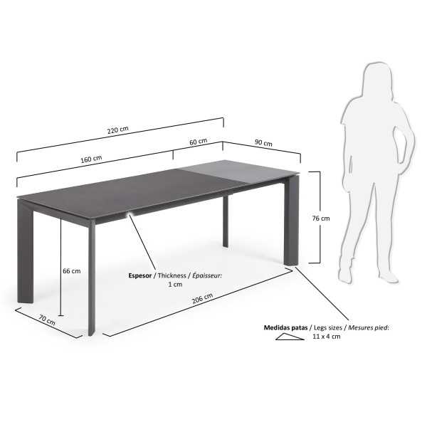 MESA EXTENSÍVEL AXIS GRES PORCELANA...