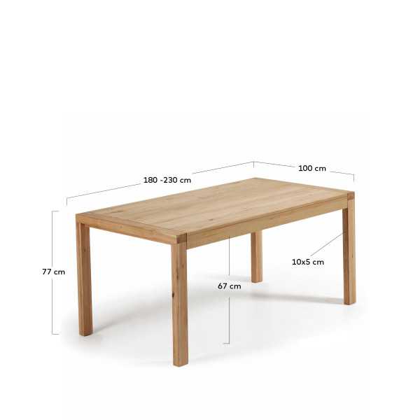 BRIVA EXTENDABLE TABLE OAK VENEER...