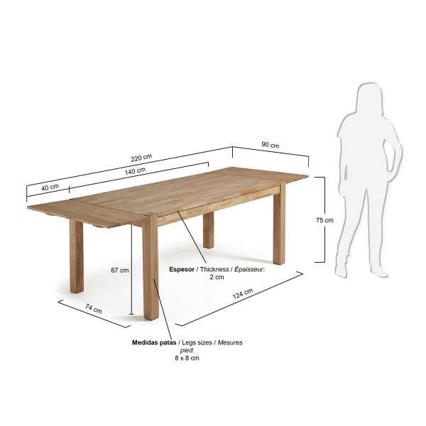 MESA EXTENSÍVEL ISBEL 140 (220) X 90...