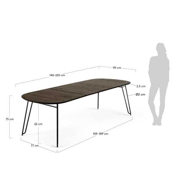 MILIAN EXTENDABLE TABLE WITH ASH...