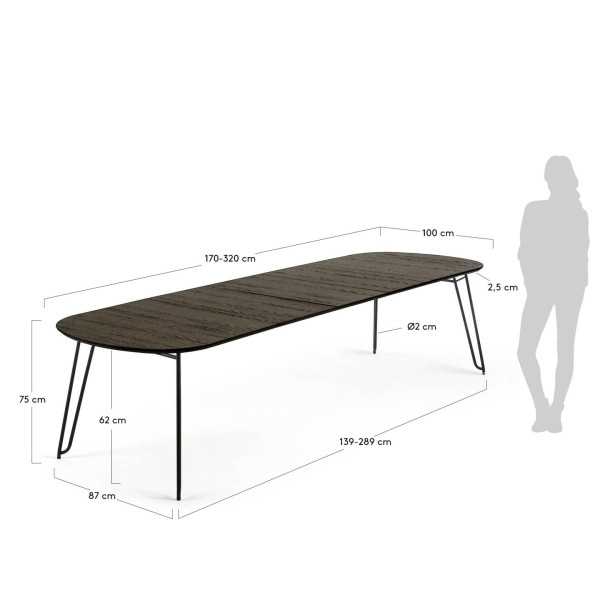 MESA EXTENSÍVEL MILIAN COM FOLHADO DE...
