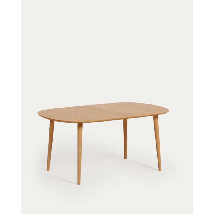 OQUI EXTENDABLE TABLE MDF OAK VENEER AND WOODEN LEGS 160(260) X1 00