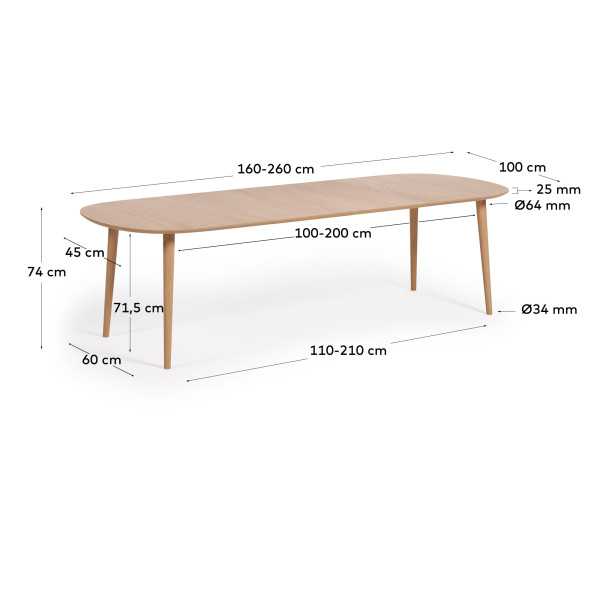 OQUI EXTENDABLE TABLE MDF OAK VENEER...