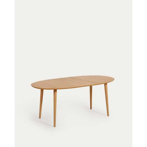 MESA EXTENSÍVEL OQUI OVAL EM FOLHA DE...