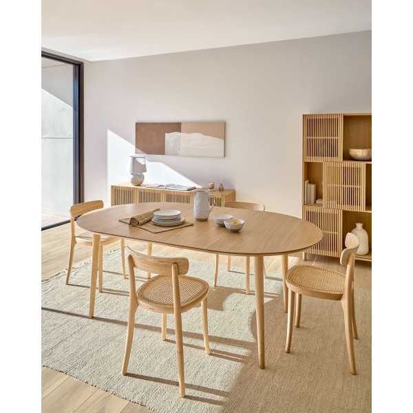 MESA EXTENSÍVEL OQUI OVAL EM FOLHA DE...