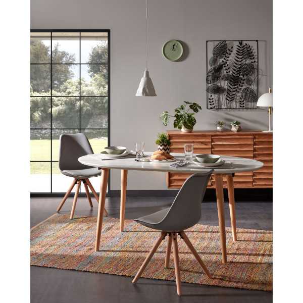 TABLE EXTENSIBLE OVALE OQUI MDF LAQUÉ...