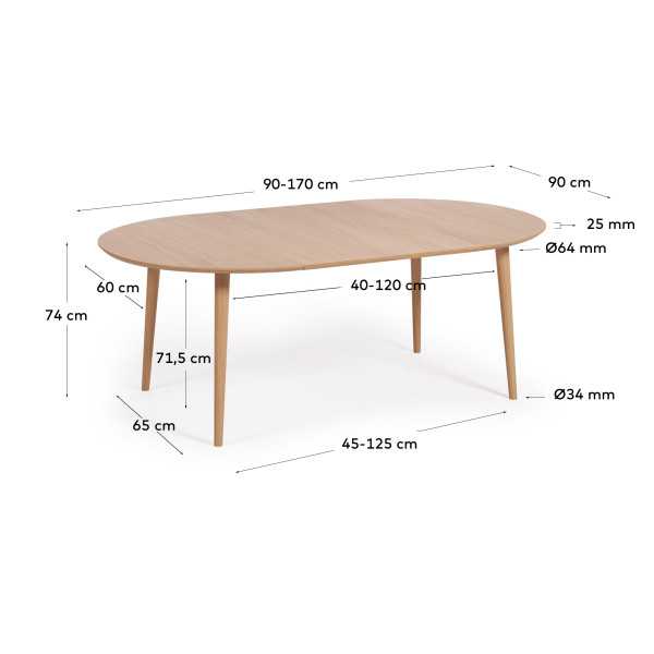 MESA EXTENSÍVEL REDONDA OQUI MDF EM...