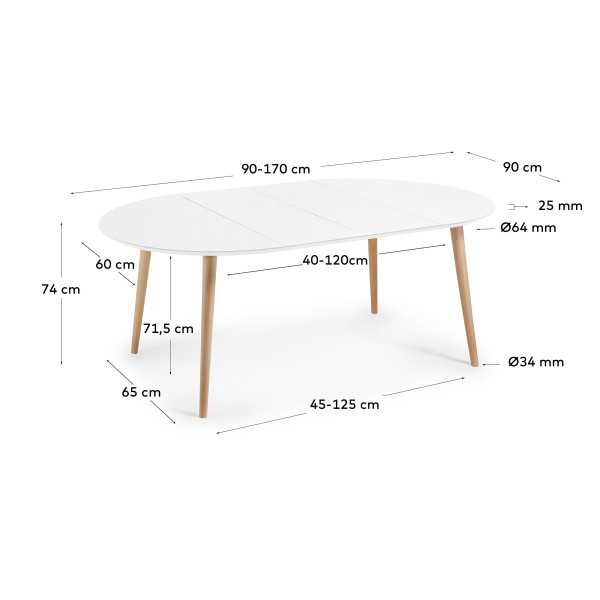 MESA EXTENSÍVEL REDONDA OQUI MDF...