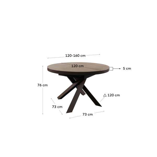 TABLE EXTENSIBLE RONDE VASHTI EN GRÈS...