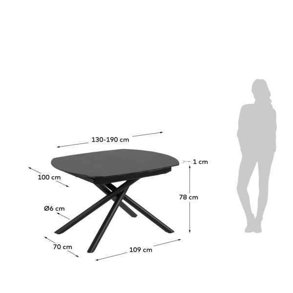 YODALIA EXTENDABLE GLASS TABLE AND...