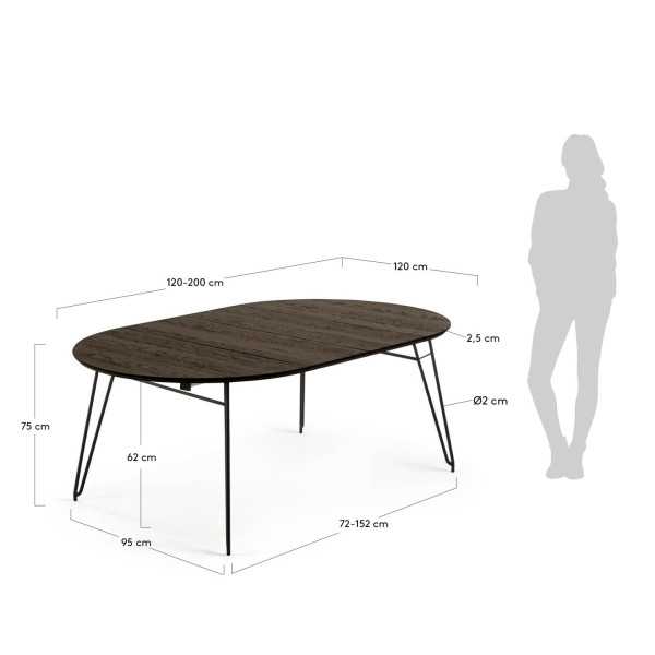 MILIAN EXTENDABLE ROUND TABLE WITH...