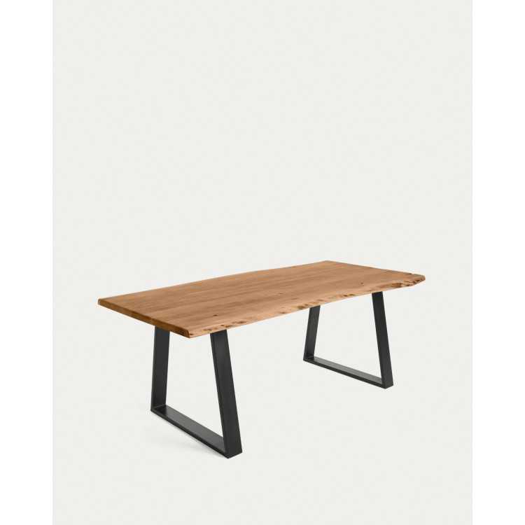 ALAIA TABLE IN SOLID ACACIA WOOD AND BLACK STEEL LEGS 180 X 90 C