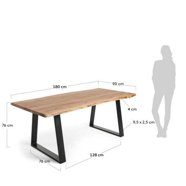 ALAIA TABLE IN SOLID ACACIA WOOD AND...