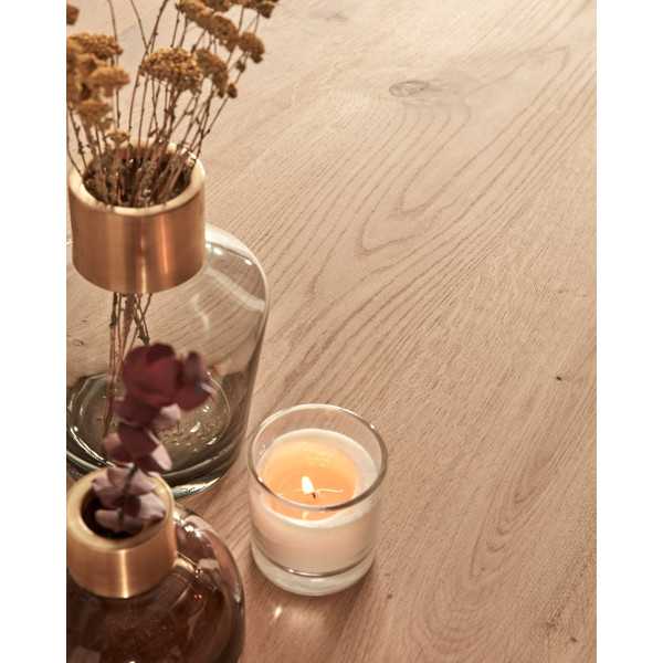 AMETHYST TABLE WITH BLEACHED OAK...