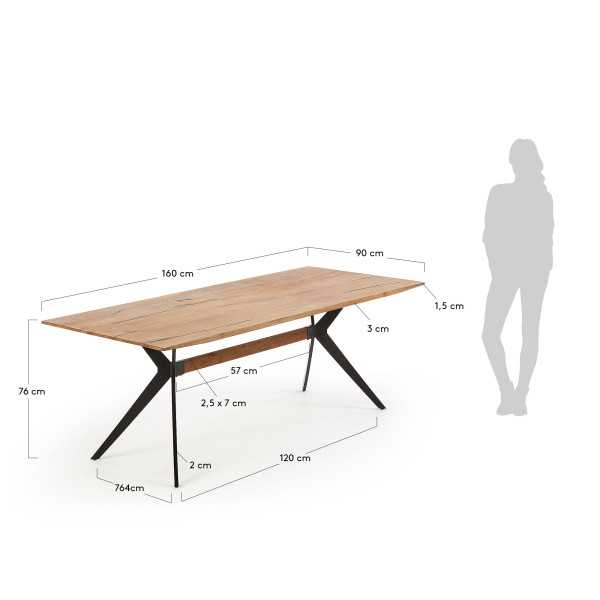 AMETHYST TABLE WITH AGED-EFFECT OAK...