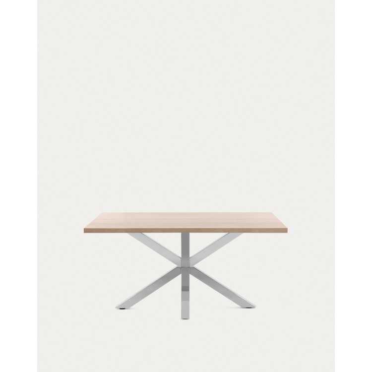 TABLE ARGO 160 CM MÉLAMINE NATUREL PIEDS EN ACIER INOXYDABLE