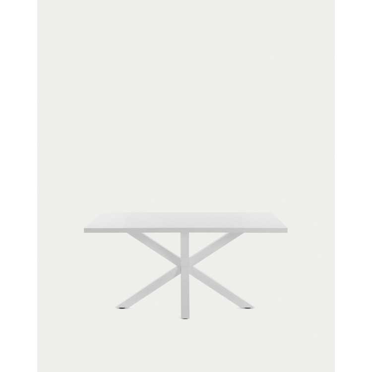 MESA ARGO 160 X 100 CM EM MELAMINA BRANCA E PERNAS DE AÇO BRANCO