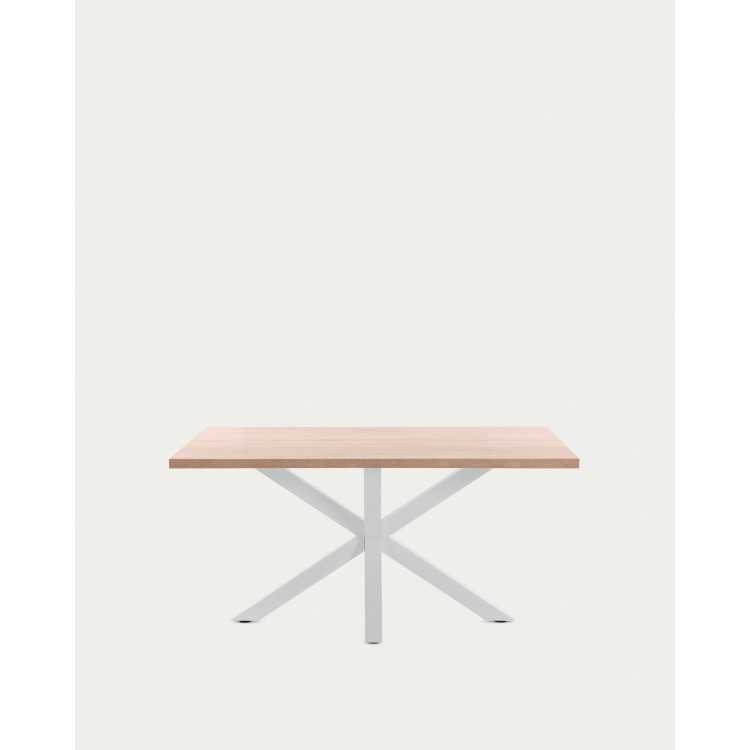 MESA ARGO 160 X 100 CM EM MELAMINA DE COR NATURAL E PERNAS DE AÇO