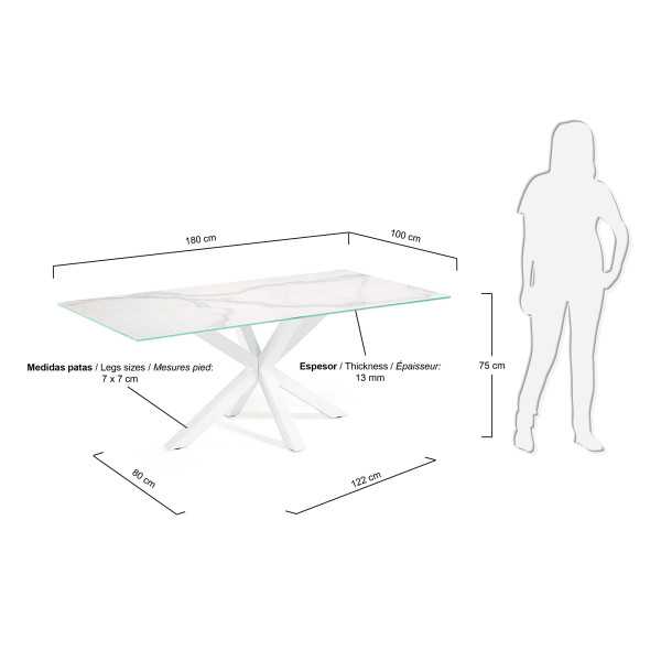 TABLE ARGO 180 CM GRÈS CÉRAME ET...