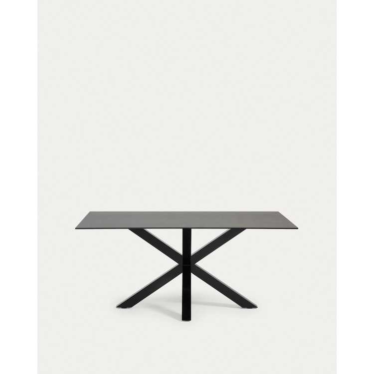 MESA ARGO 180 X 100 CM EM GRÉS PORCELANATO MUSGO DE FERRO E SEM PERNAS DE AÇO