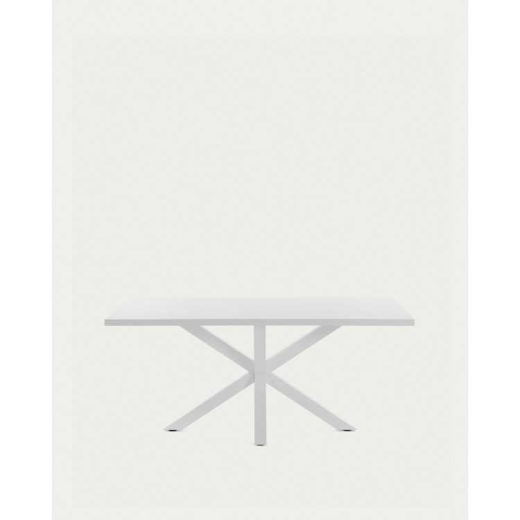 TABLE ARGO 180 X 100 CM MÉLAMINE BLANC ET PIEDS BLANC