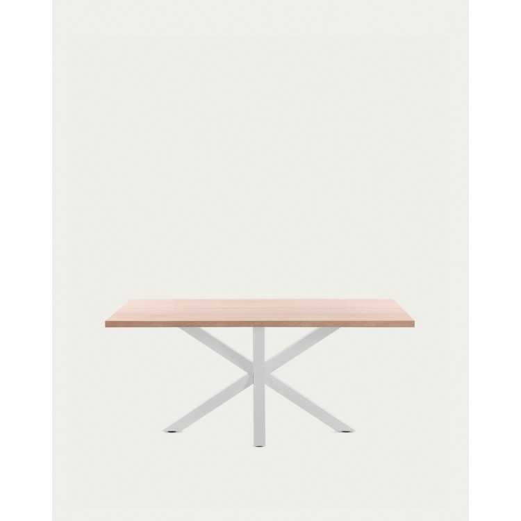MESA ARGO 180 X 100 CM MELAMINA NATURAL E PERNAS DE AÇO BRANCO