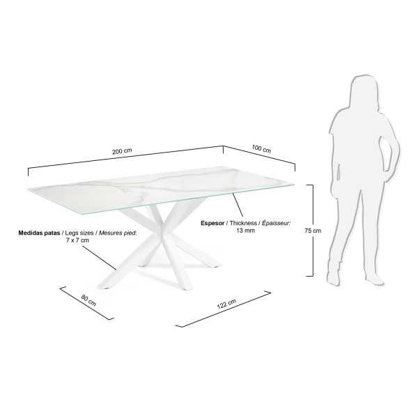 MESA ARGO 200 CM GRES PORCELANA E...