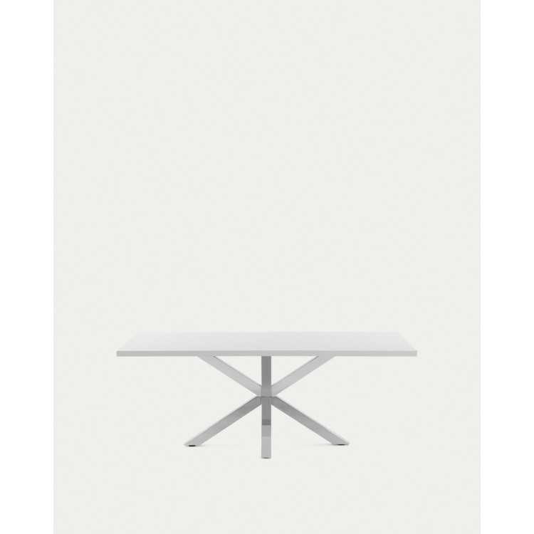 TABLE ARGO 200 CM MÉLAMINE BLANC ET PIEDS EN ACIER INOXYDABLE