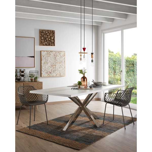 TABLE ARGO 200 CM MÉLAMINE BLANC ET...