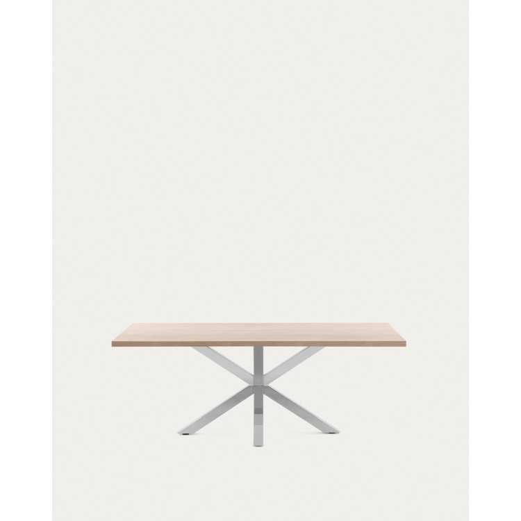 MESA ARGO 200 CM MELAMINA NATURAL PERNAS AÇO INOX