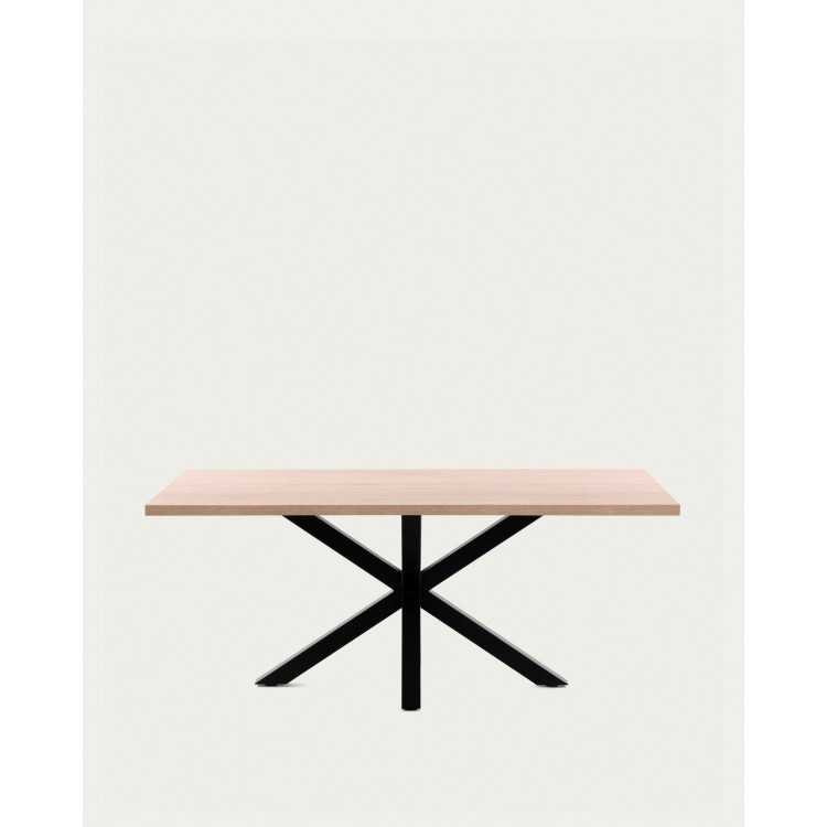 MESA ARGO 200 X 100 CM EM MELAMINA NATURAL E PERNAS DE AÇO PRETO