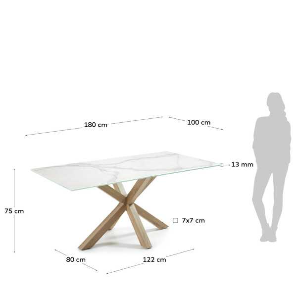 MESA ARGO EM GRÉS PORCELANA BRANCO E...