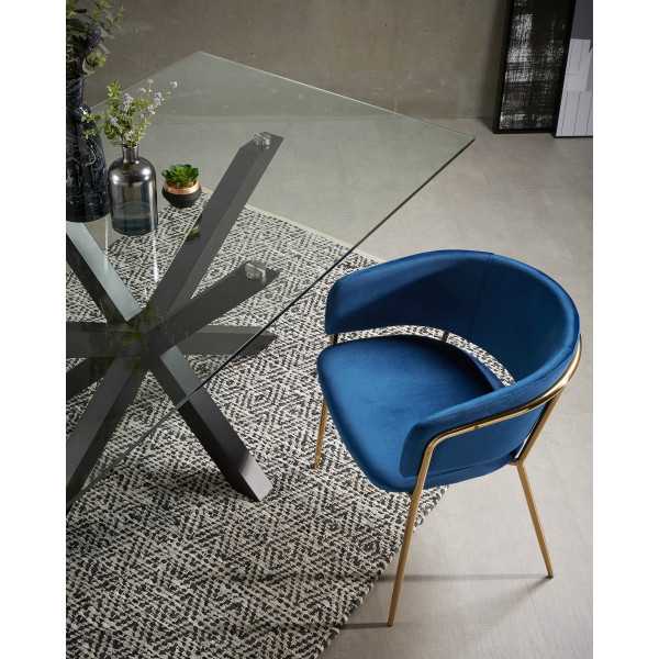 MESA DE VIDRO ARGO E PERNAS DE AÇO...