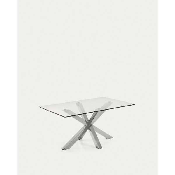 TABLE ARGO EN VERRE ET PIEDS EN ACIER...