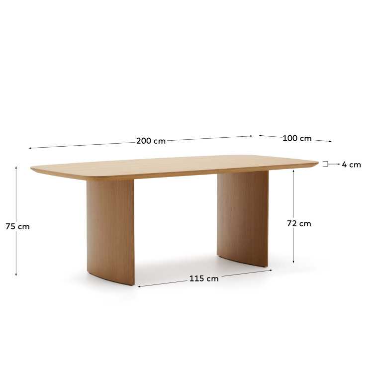 LITTO TABLE IN OAK VENEER 200 X 100 CM
