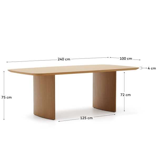 LITTO TABLE IN OAK VENEER 240 X 100 CM